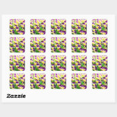 Purple Pansies スクエアシール (シート)