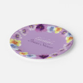 Purple Pansies Garden Party Boho Bridal Shower ペーパープレート (アングル)