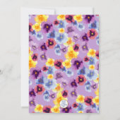 Purple Pansies Lavender Floral Bridal Shower 招待状 (裏面)