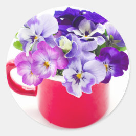 purple pansy ラウンドシール