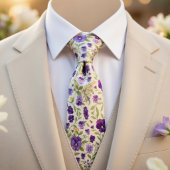 Purple Pansy Floral ネクタイ