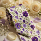 Purple Pansy Floral ネクタイ