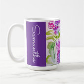 Purple Pansy Flower Watercolor Womans Name Pansies コーヒーマグカップ (左)