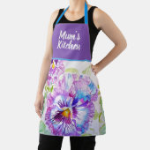 Purple Pansy Pansies Floral Flower Christmas エプロン (インサイチュ)