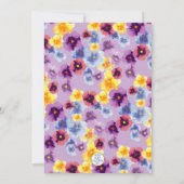 Purple Pansy Watercolor Boho Bridal Shower 招待状 (裏面)