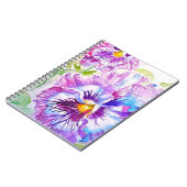 Purple Pansy Watercolour Flower Playing Cards Set ノートブック (左側)