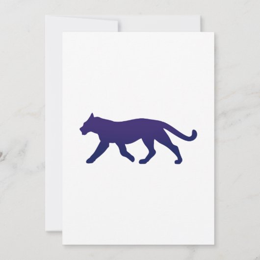 Purple panther silhouette - Choose background colo 招待状 (裏面)