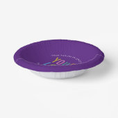 Purple Paper Bowls Business Logo Printed 7 inch ペーパーボウル (傾斜あり)