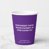 Purple Paper Cups Custom Company Logo Branded 8 oz 紙コップ (裏面)