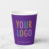Purple Paper Cups Custom Company Logo Branded 8 oz 紙コップ (正面)
