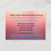 Purple Passion Trusting Friend Caregiver 名刺 (裏面)