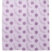 Purple Pastel Floral Pattern Grandmillenial シャワーカーテン (正面)