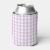 Purple Pastel Gingham Pattern Grandmillenial  缶クーラー (缶正面)