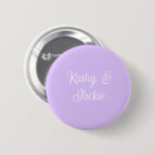 Purple pastel retro couple wedding name stylish na 缶バッジ (正面&裏面)