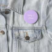 Purple pastel retro couple wedding name stylish na 缶バッジ (インサイチュ)