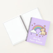 Purple Pastel Unicorn Rainbow Personalized ノートブック (内部)