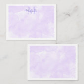 Purple Pastel Watercolor All Occasion Monogram ノートカード (正面/裏面)