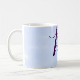 Purple pastel watercolor monogram name letterretro コーヒーマグカップ