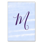 Purple pastel watercolor monogram name letterretro テーブルナンバー (裏面)