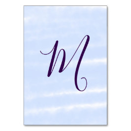 Purple pastel watercolor monogram name letterretro テーブルナンバー