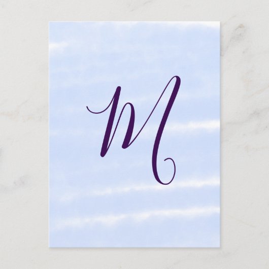 Purple pastel watercolor monogram name letterretro ポストカード (正面)