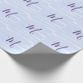 Purple pastel watercolor monogram name letterretro ラッピングペーパー (角)