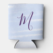 Purple pastel watercolor monogram name letterretro 缶クーラー (正面)