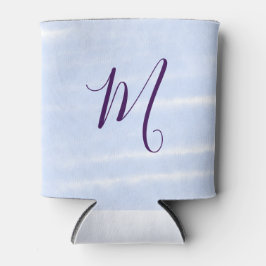 Purple pastel watercolor monogram name letterretro 缶クーラー