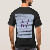 Purple pastel watercolor monogram name letterretro tシャツ (裏面)