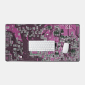 Purple PCB Circuit Board Design for IT Pros デスクマット (キーボード&マウス)