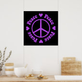 Purple Peace & Love Poster ポスター (キッチン)