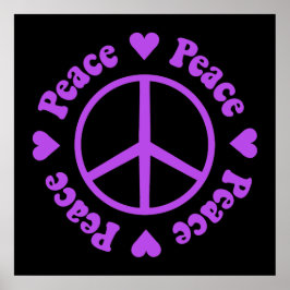 Purple Peace & Love Poster ポスター