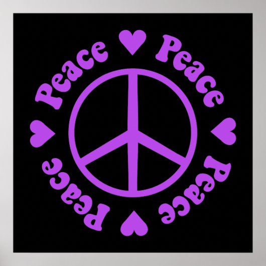 Purple Peace & Love Poster ポスター (正面)
