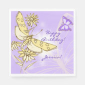 Purple Peach Butterfly  スタンダードランチョンナプキン (正面)
