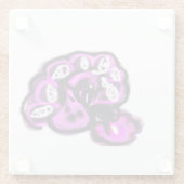 Purple peacock ガラスコースター (裏面)