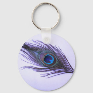Purple Peacock Feather キーホルダー