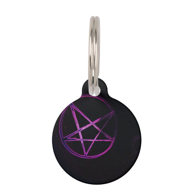 purple pentagram  ペット　ネームタグ (正面)