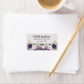 Purple Peonies Floral Botanical ラベル (インサイチュ)