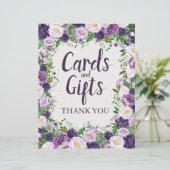 Purple Peonies Floral Cards and Gifts Sign (スタンド正面)