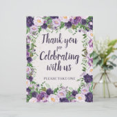 Purple Peonies Floral Thank You Party Favor (スタンド正面)