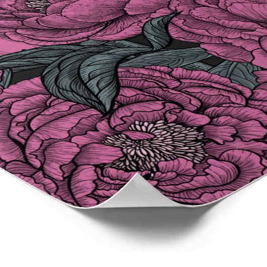 Purple peony flowers ポスター (角)