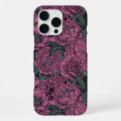 Purple peony flowers iPhoneケース (裏面)