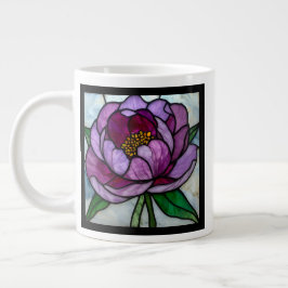 Purple Peony Stained  ジャンボコーヒーマグカップ