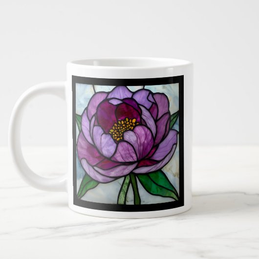 Purple Peony Stained ジャンボコーヒーマグカップ (左)