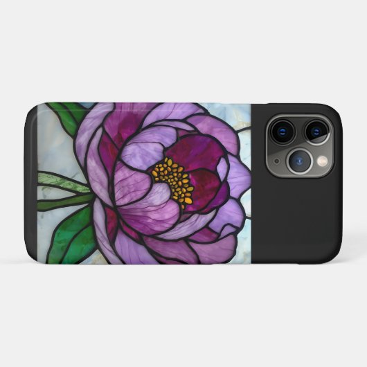 Purple Peony Stained  Case-Mate iPhoneケース (裏面(横))