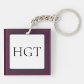 Purple Peony Stained Glass キーホルダー (裏面)