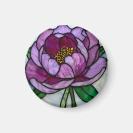 Purple Peony Stained Glass マグネット