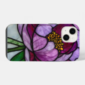 Purple Peony Stained  iPhoneケース (裏面横)