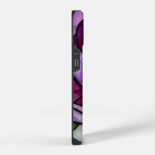 Purple Peony Stained  iPhoneケース (右側面)