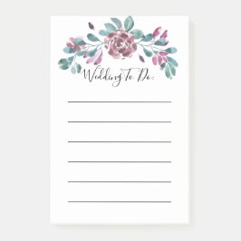 Purple Peony waterolorフローラTO DOリストに投稿 ポストイット